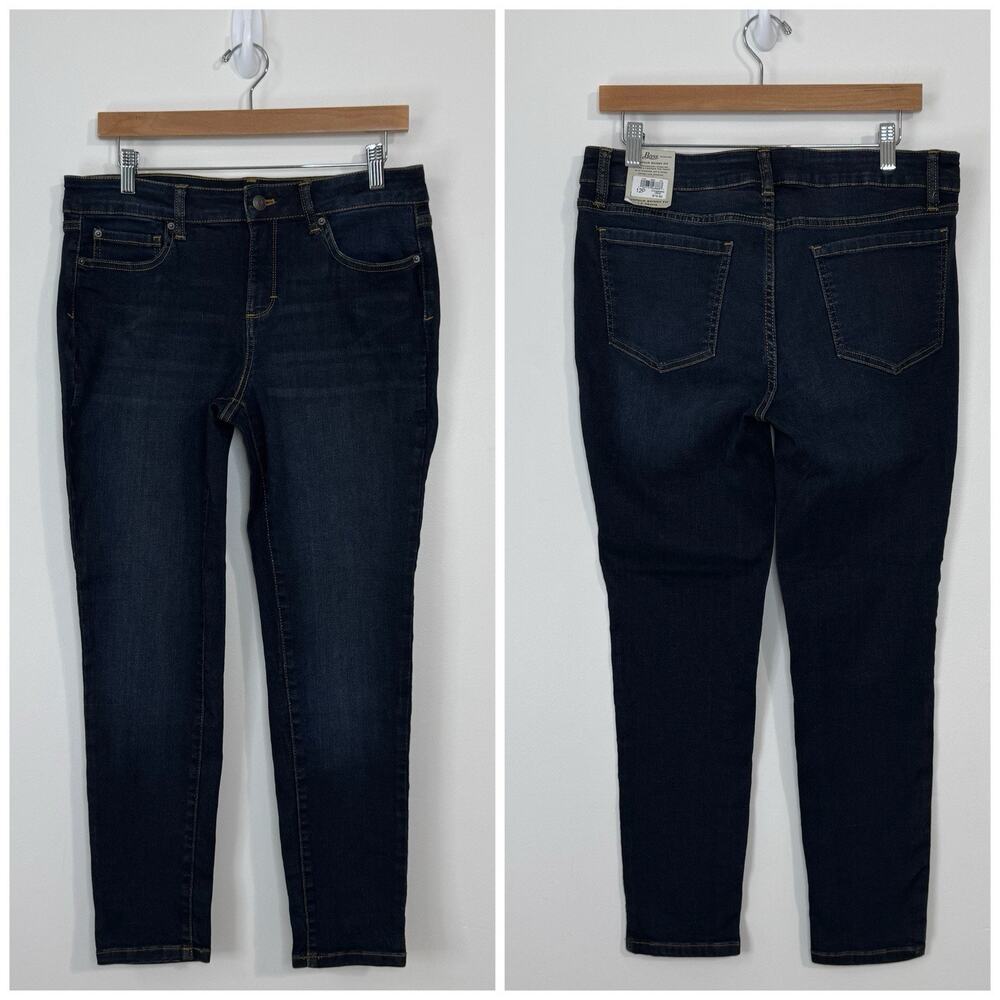 NWT G. H. Bass & Co. Contour Skinny Fit Jeans Petite Size 12P Blue Dark Wash